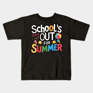 Schools Out For Summer Last Day Of School Teacher Tie Dye Kids T-Shirt